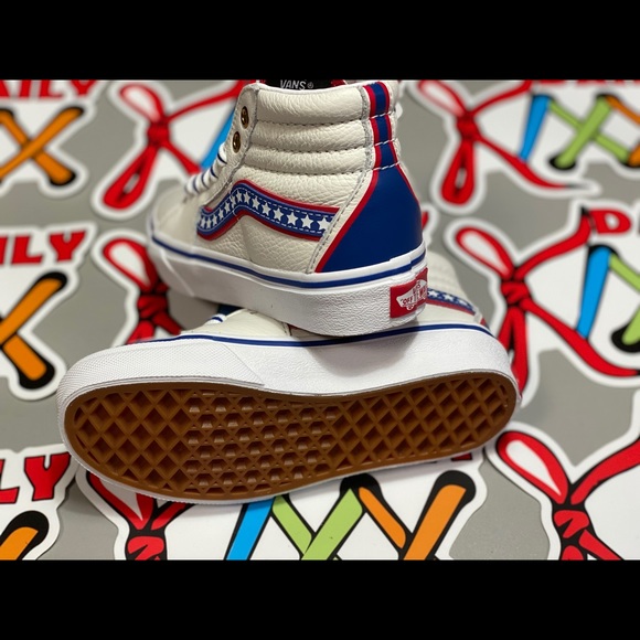 NEW Kids Vans USA Wht/Red/Blue - Picture 4 of 4